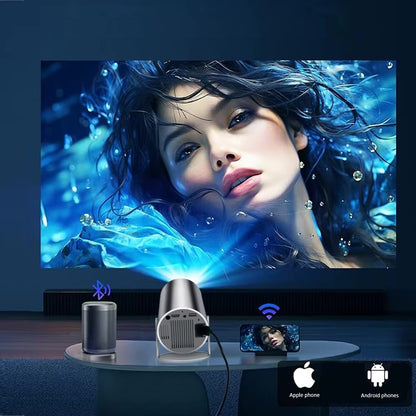 HY300Plus home cinema projector projecting high-definition visuals.