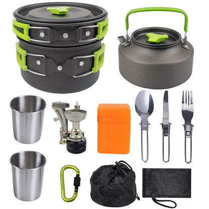 Outdoor Portable Cookware Mess Kit for Camping, Hiking and Picnic